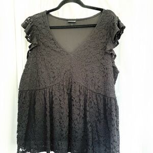 Elegant Black Lace Women's Top